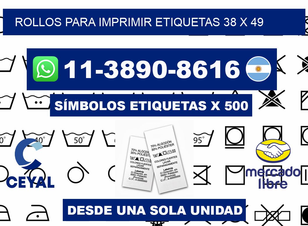 rollos para imprimir etiquetas 38 x 49