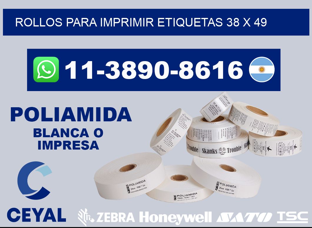 rollos para imprimir etiquetas 38 x 49
