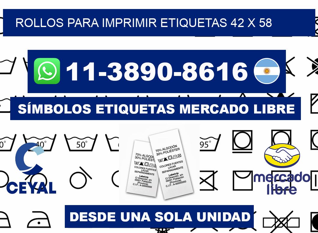 rollos para imprimir etiquetas 42 x 58