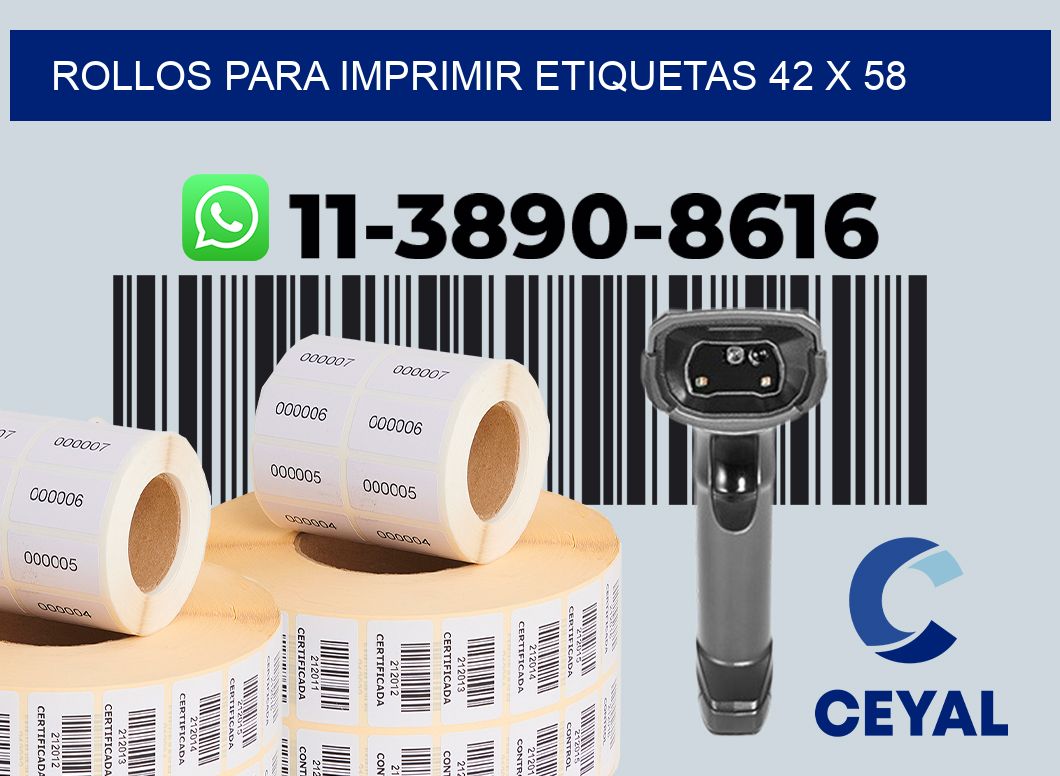 rollos para imprimir etiquetas 42 x 58