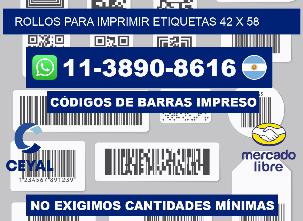rollos para imprimir etiquetas 42 x 58