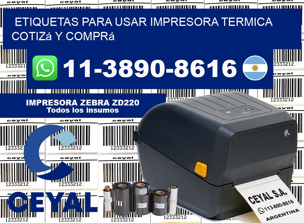 ETIQUETAS PARA USAR IMPRESORA TERMICA Cotizá y comprá