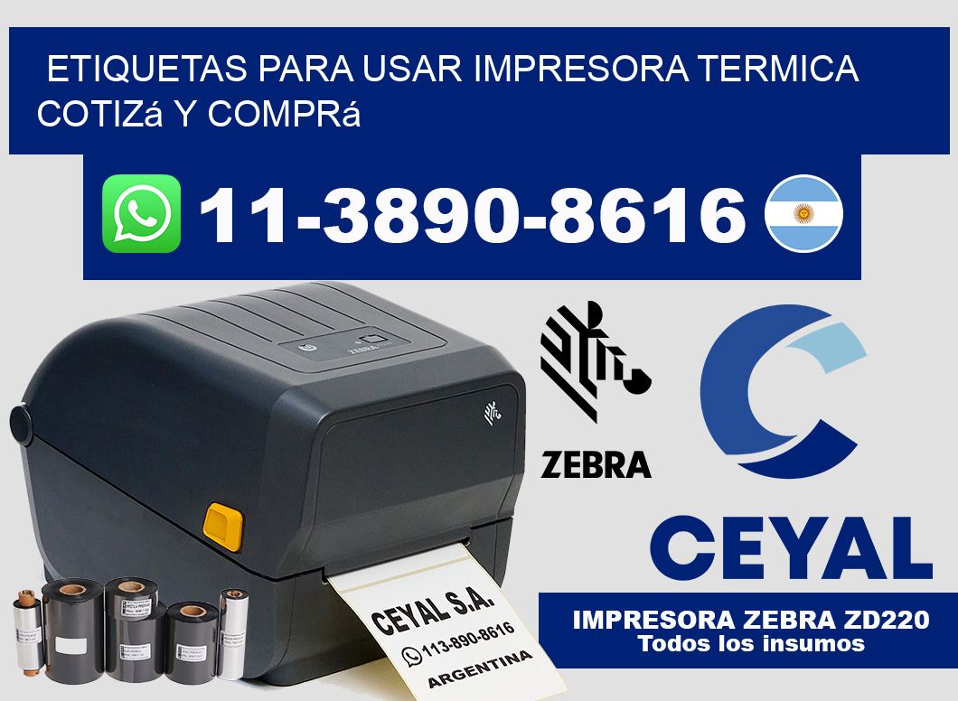 ETIQUETAS PARA USAR IMPRESORA TERMICA Cotizá y comprá