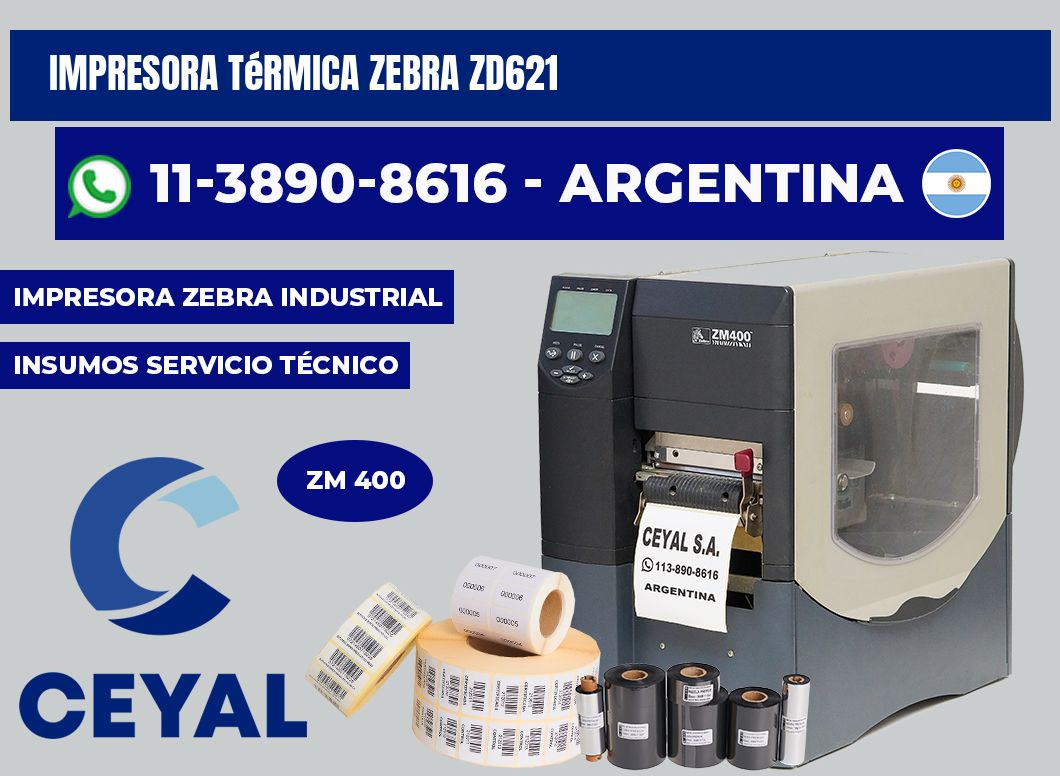 Impresora térmica Zebra ZD621
