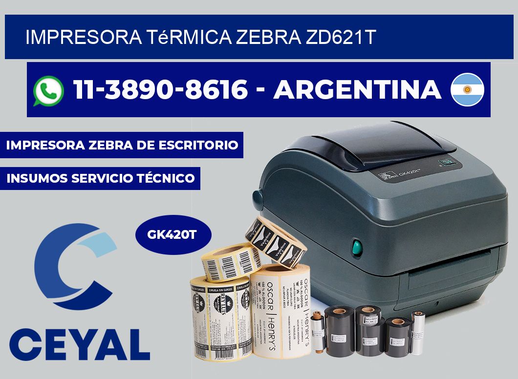 Impresora térmica Zebra ZD621T