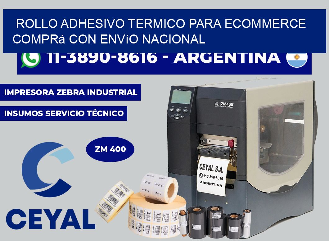 ROLLO ADHESIVO TERMICO PARA ECOMMERCE Comprá con envío nacional