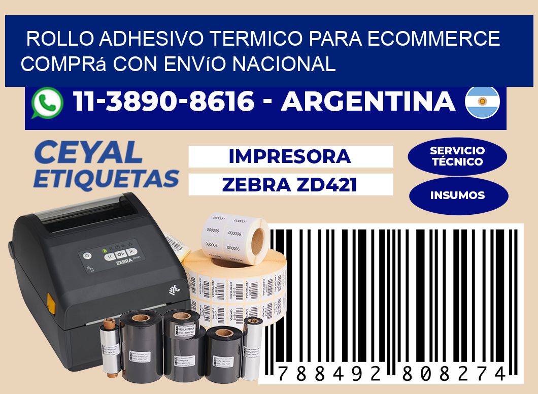 ROLLO ADHESIVO TERMICO PARA ECOMMERCE Comprá con envío nacional