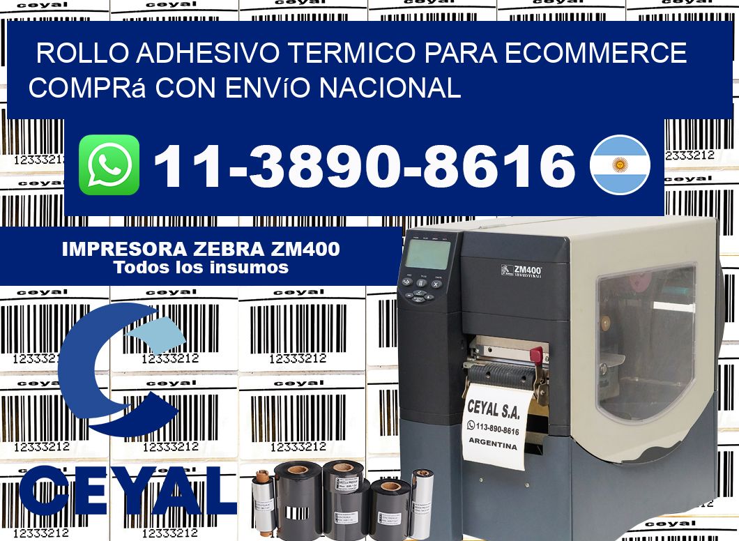 ROLLO ADHESIVO TERMICO PARA ECOMMERCE Comprá con envío nacional