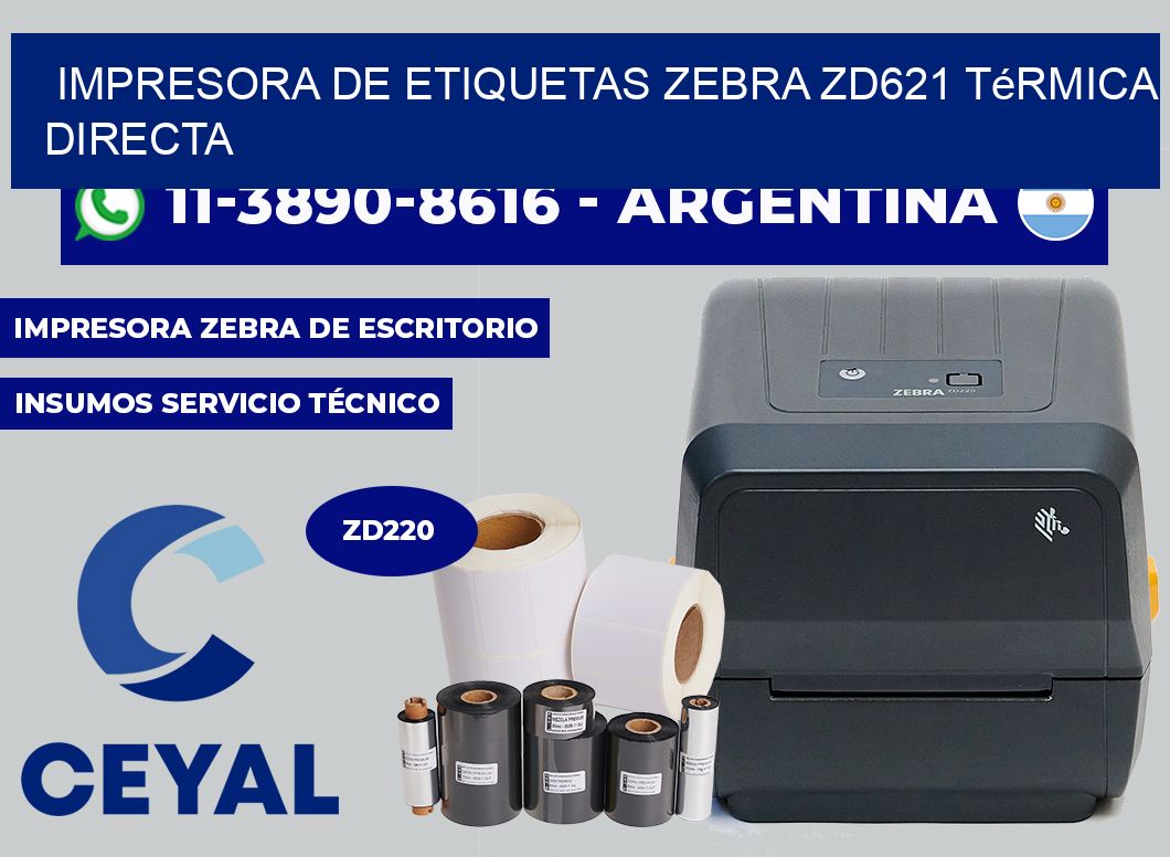 impresora de etiquetas zebra ZD621 térmica directa
