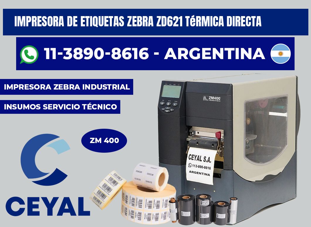 impresora de etiquetas zebra ZD621 térmica directa