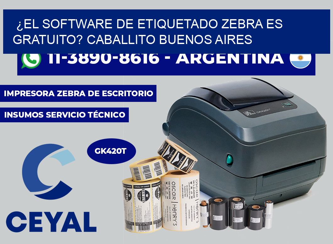 ¿El software de etiquetado Zebra es gratuito? Caballito Buenos Aires