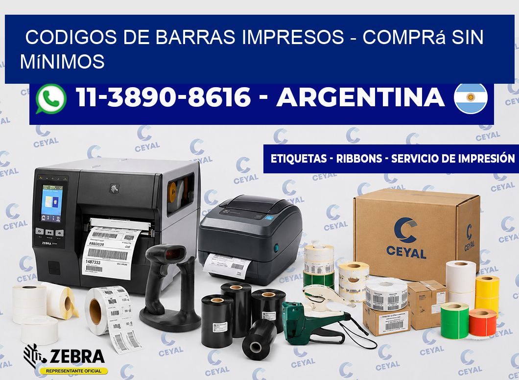 CODIGOS DE BARRAS IMPRESOS - Comprá sin mínimos