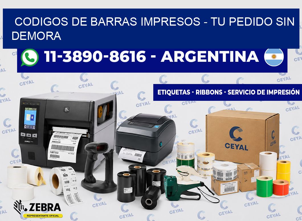 CODIGOS DE BARRAS IMPRESOS - Tu pedido sin demora