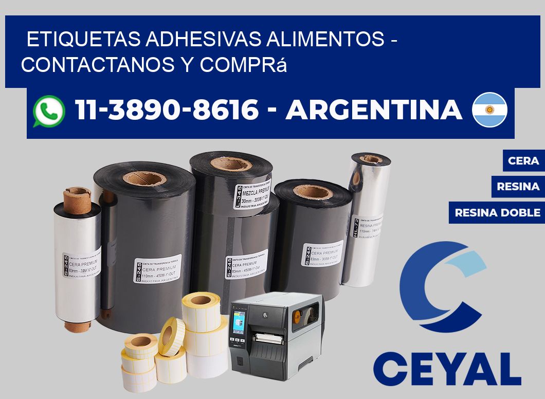 ETIQUETAS ADHESIVAS ALIMENTOS - Contactanos y comprá