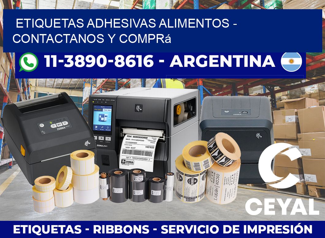ETIQUETAS ADHESIVAS ALIMENTOS – Contactanos y comprá