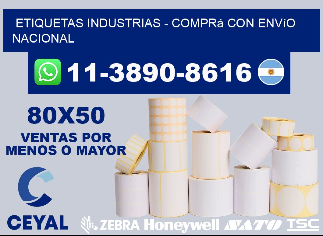 ETIQUETAS INDUSTRIAS - Comprá con envío nacional