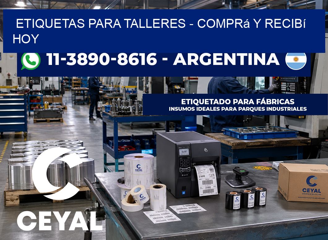 ETIQUETAS PARA TALLERES - Comprá y recibí hoy