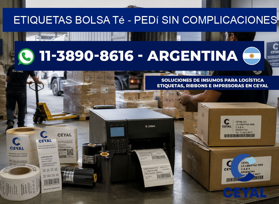 Etiquetas Bolsa té - Pedí sin complicaciones
