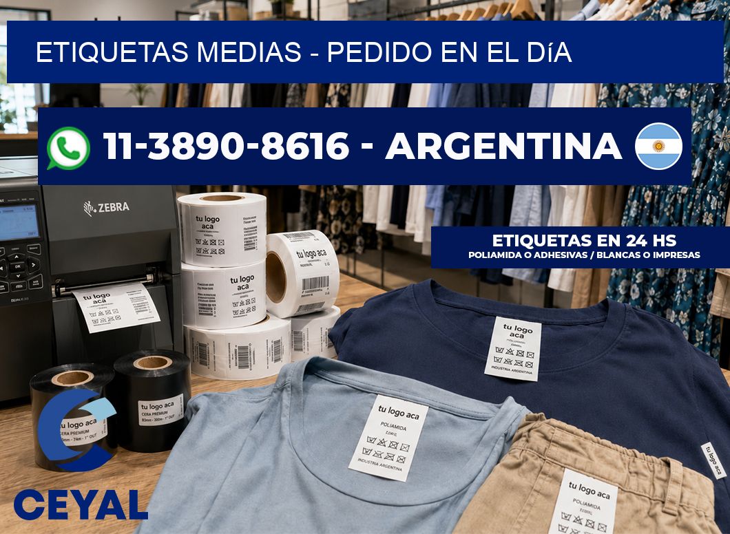 Etiquetas Medias - Pedido en el día