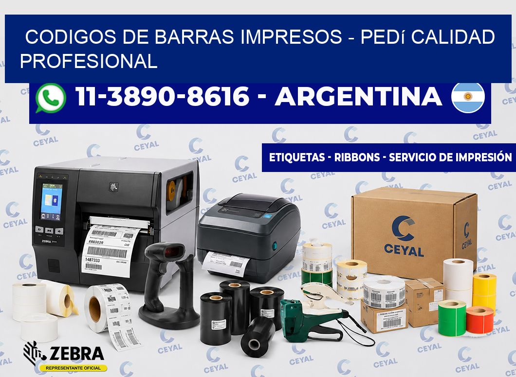 CODIGOS DE BARRAS IMPRESOS - Pedí calidad profesional