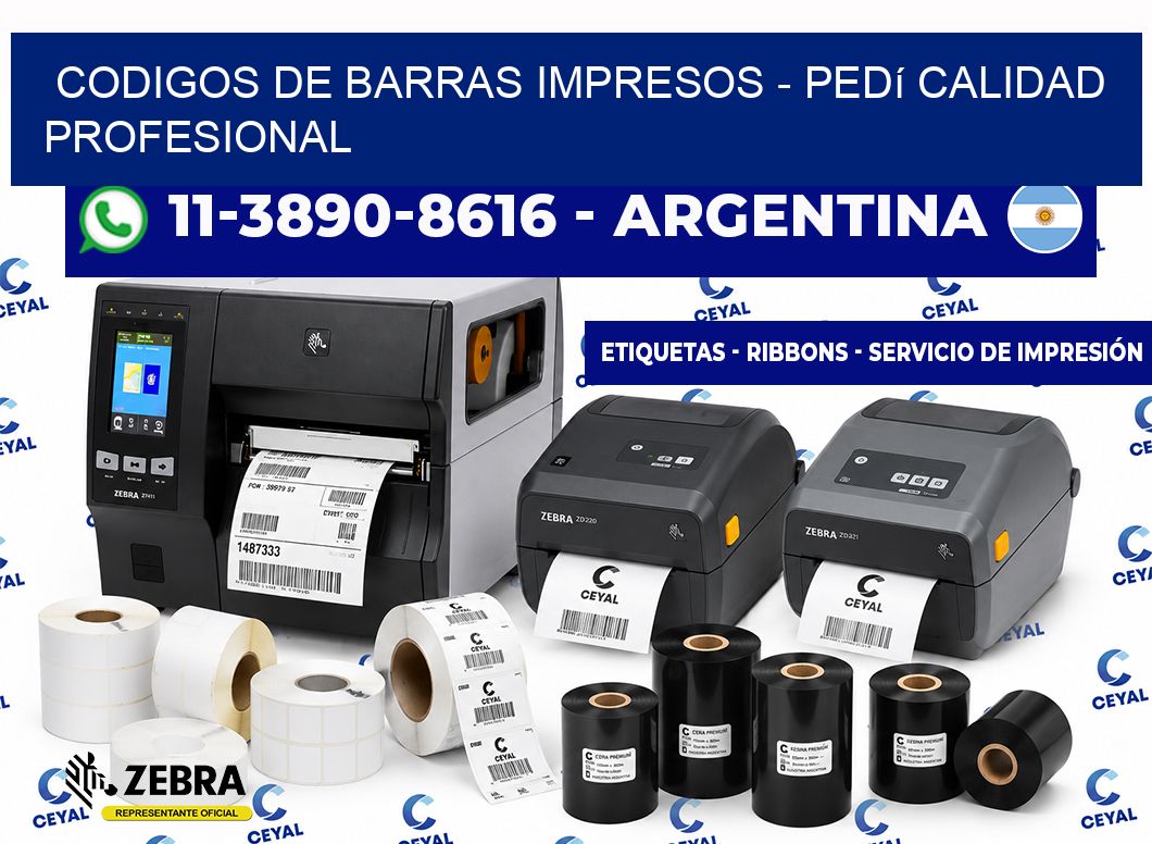 CODIGOS DE BARRAS IMPRESOS - Pedí calidad profesional