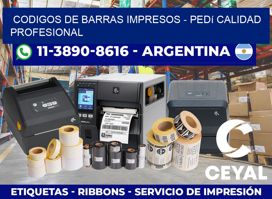CODIGOS DE BARRAS IMPRESOS – Pedí calidad profesional