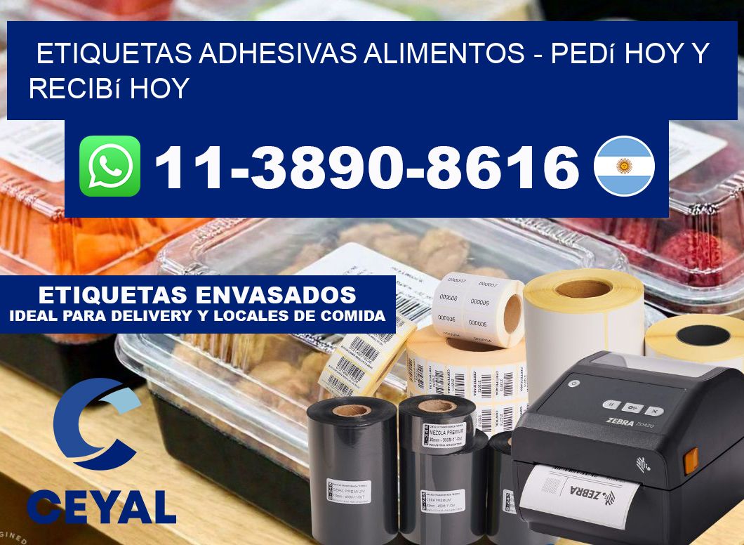 ETIQUETAS ADHESIVAS ALIMENTOS - Pedí hoy y recibí hoy