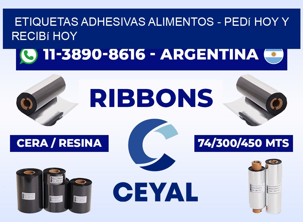 ETIQUETAS ADHESIVAS ALIMENTOS - Pedí hoy y recibí hoy
