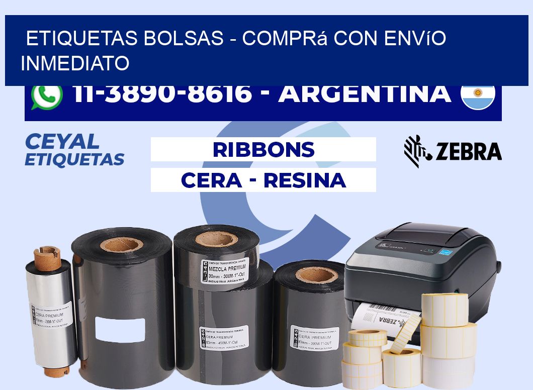 ETIQUETAS BOLSAS - Comprá con envío inmediato