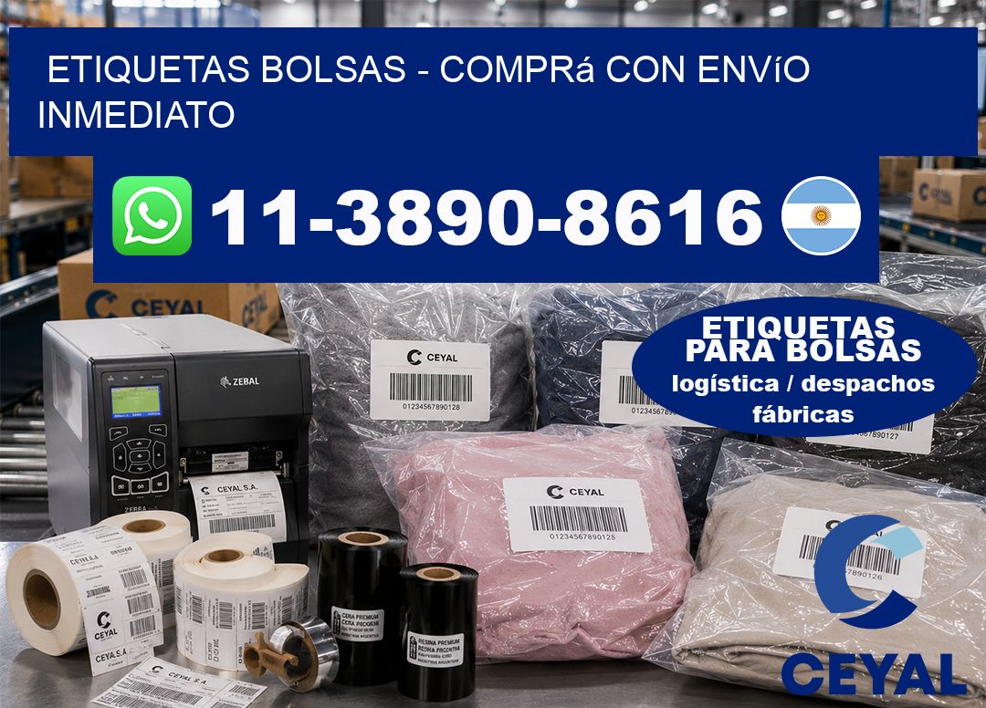 ETIQUETAS BOLSAS – Comprá con envío inmediato