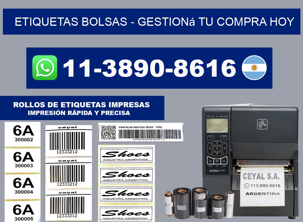 ETIQUETAS BOLSAS - Gestioná tu compra hoy