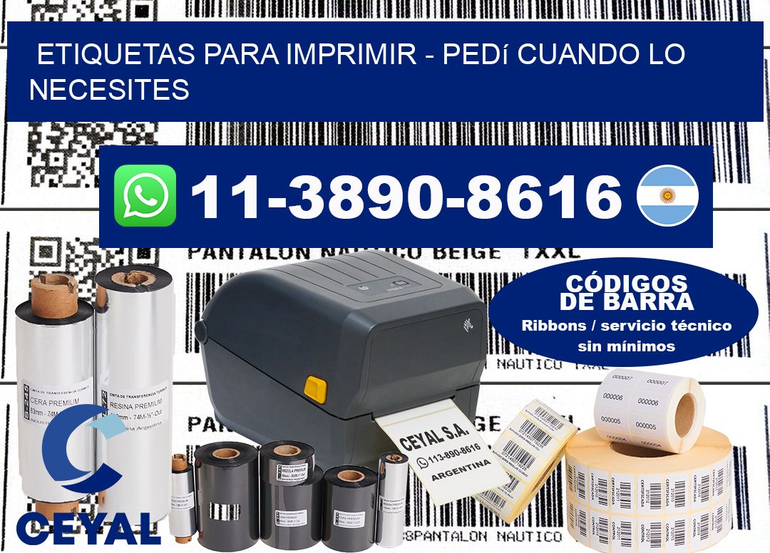 ETIQUETAS PARA IMPRIMIR - Pedí cuando lo necesites