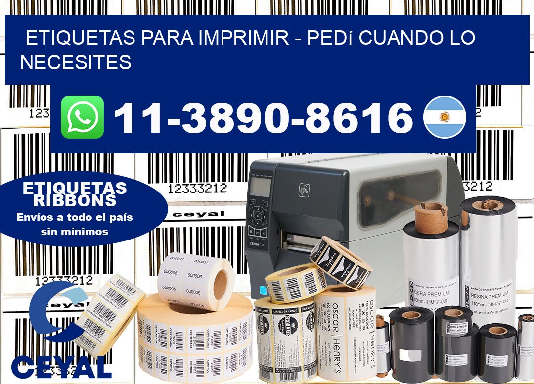 ETIQUETAS PARA IMPRIMIR - Pedí cuando lo necesites