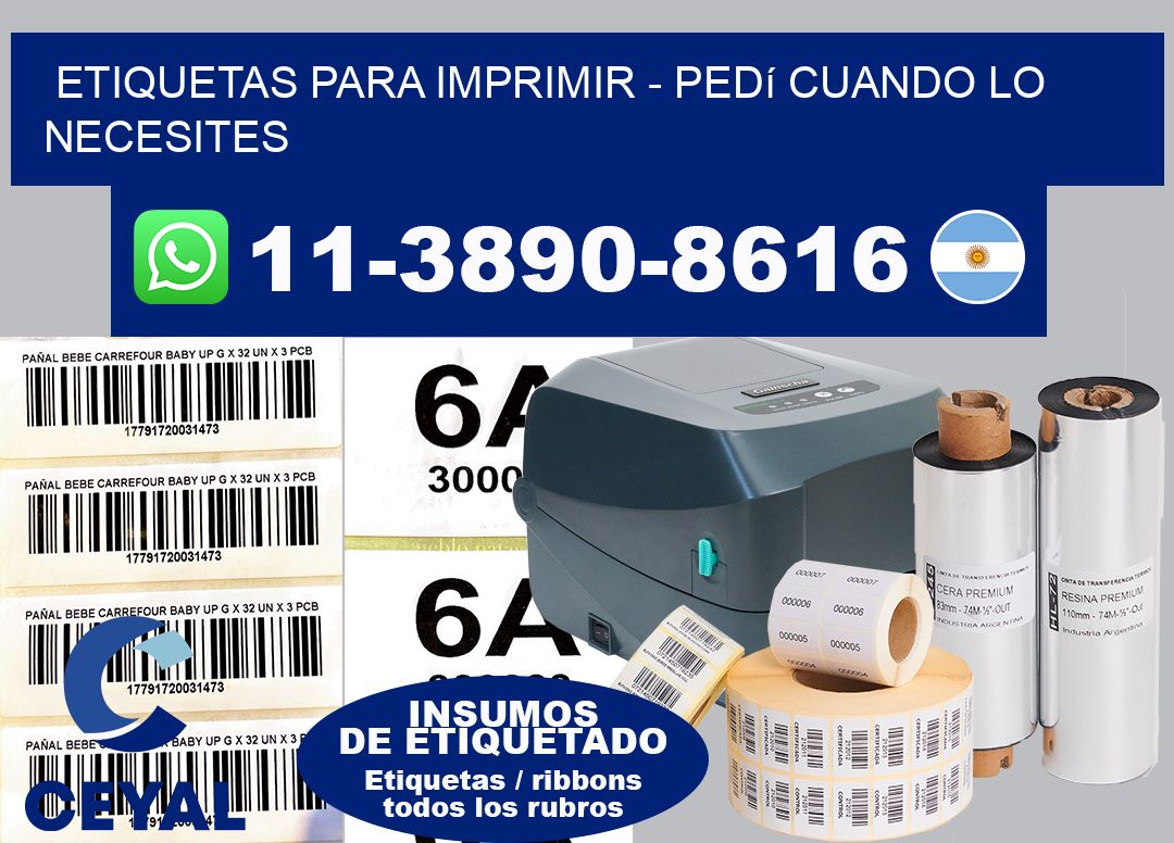 ETIQUETAS PARA IMPRIMIR – Pedí cuando lo necesites