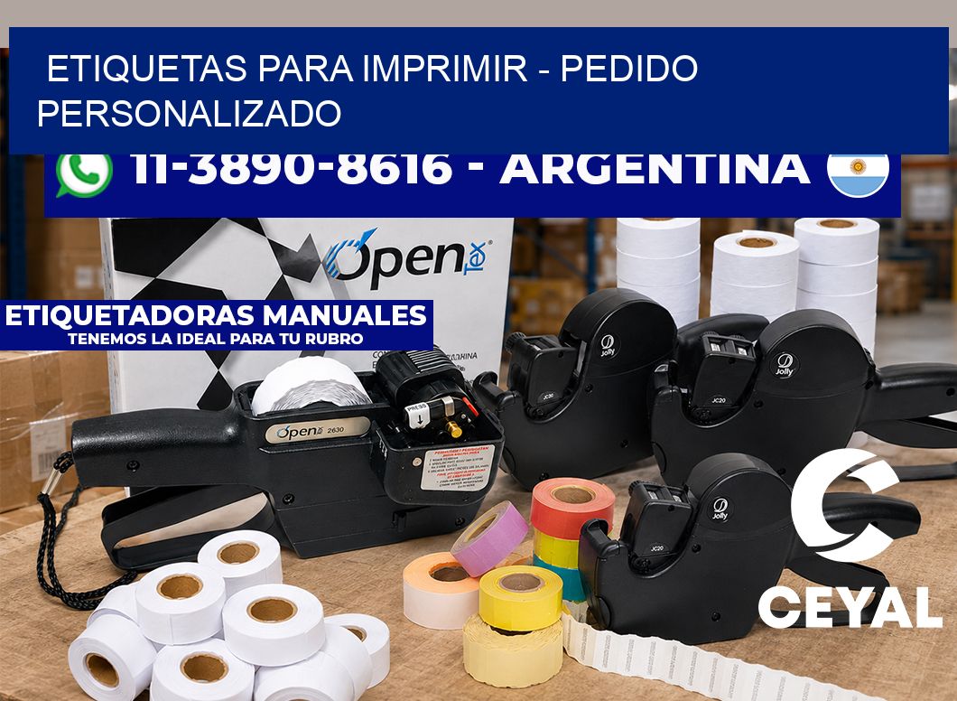 ETIQUETAS PARA IMPRIMIR - Pedido personalizado