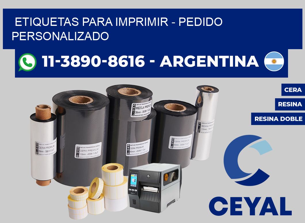 ETIQUETAS PARA IMPRIMIR - Pedido personalizado