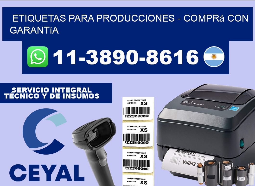 ETIQUETAS PARA PRODUCCIONES - Comprá con garantía
