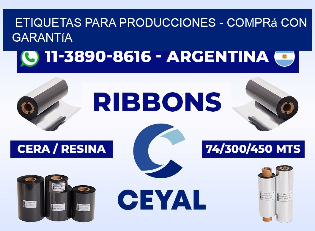 ETIQUETAS PARA PRODUCCIONES - Comprá con garantía