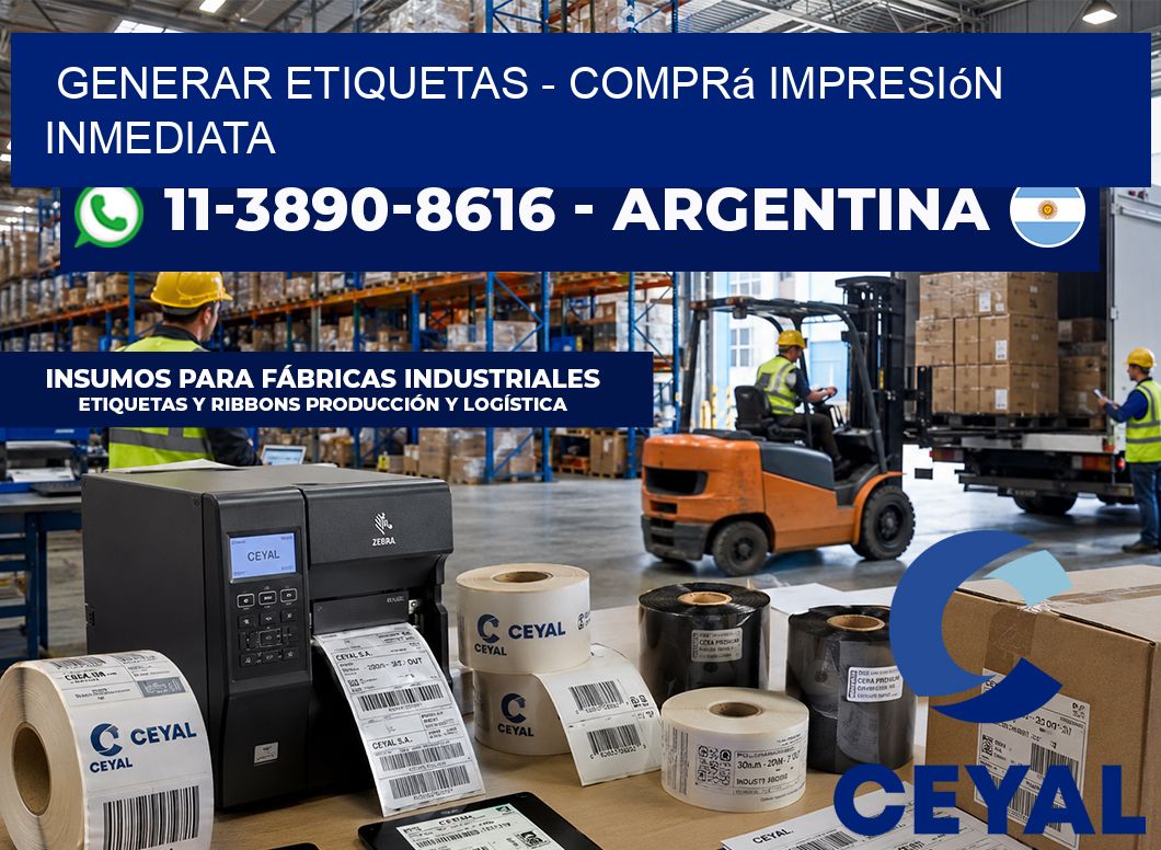 GENERAR ETIQUETAS – Comprá impresión inmediata