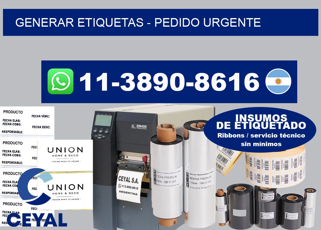 GENERAR ETIQUETAS - Pedido urgente