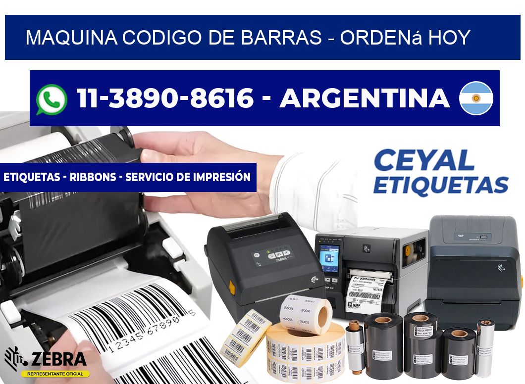 MAQUINA CODIGO DE BARRAS - Ordená hoy