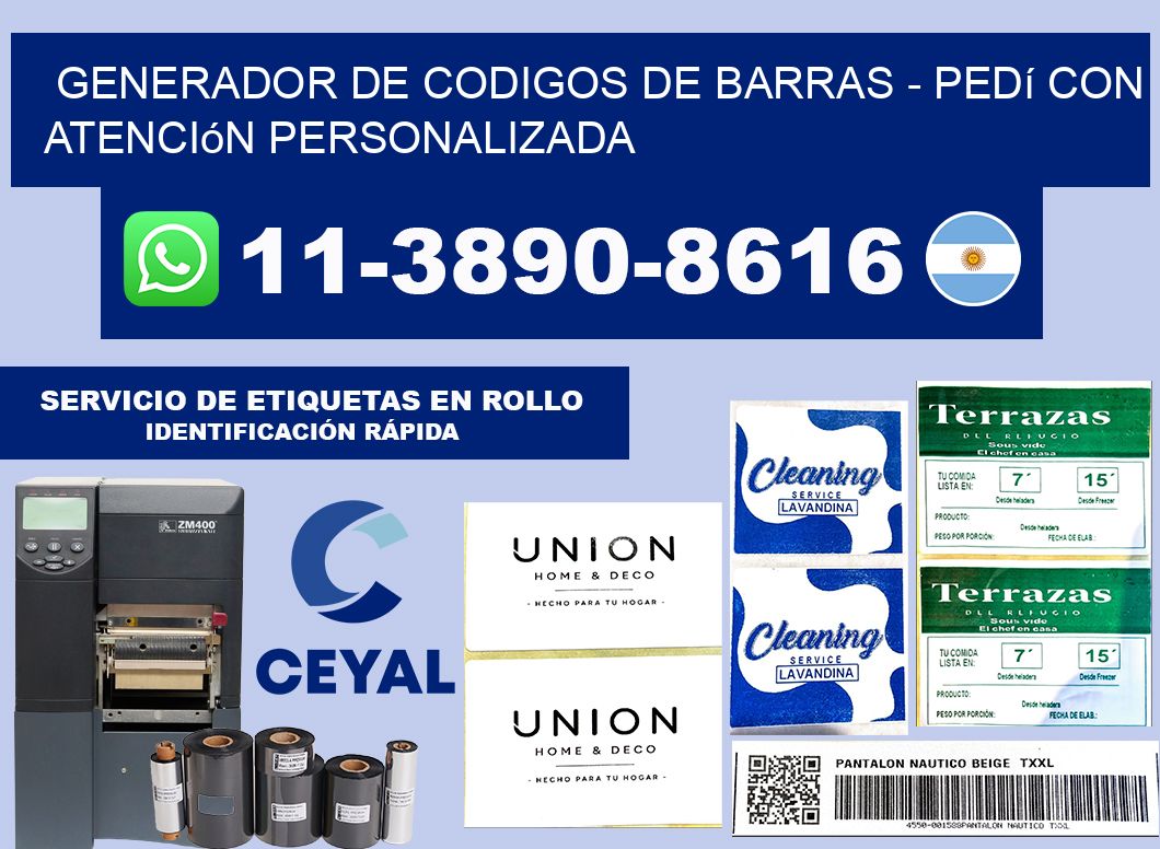 generador de codigos de barras - Pedí con atención personalizada