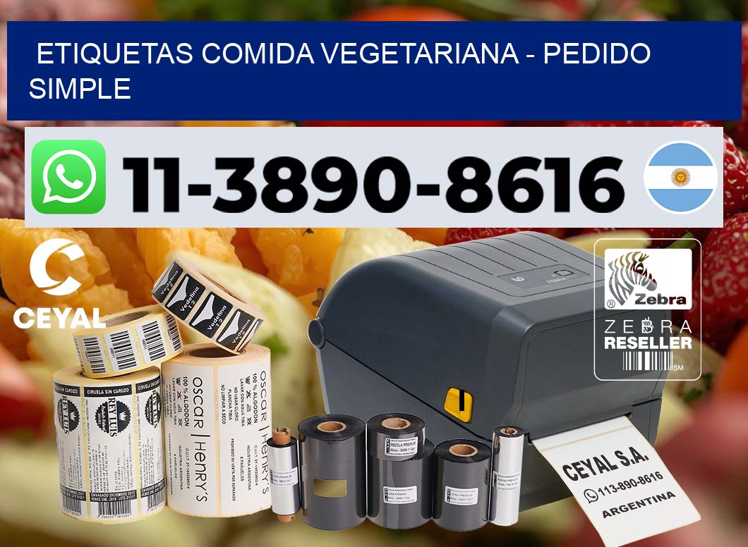 ETIQUETAS COMIDA VEGETARIANA - Pedido simple