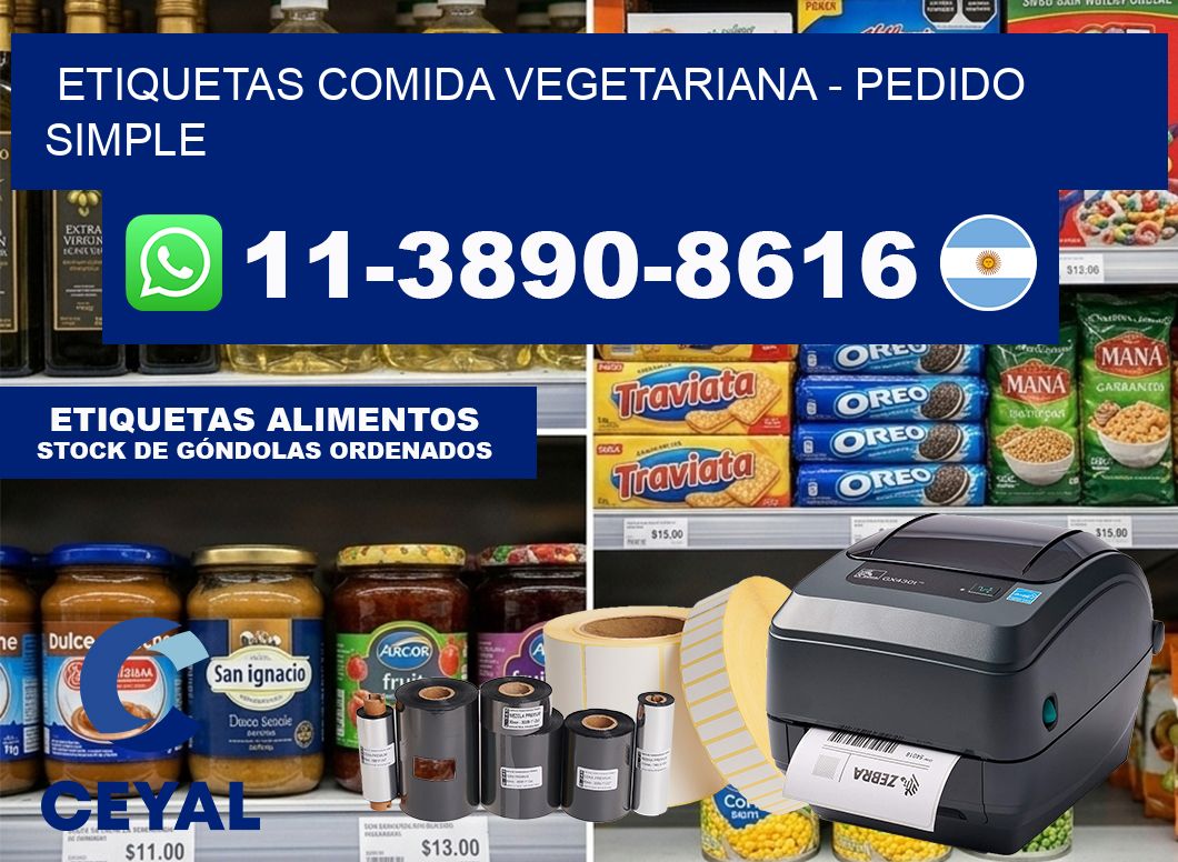 ETIQUETAS COMIDA VEGETARIANA - Pedido simple