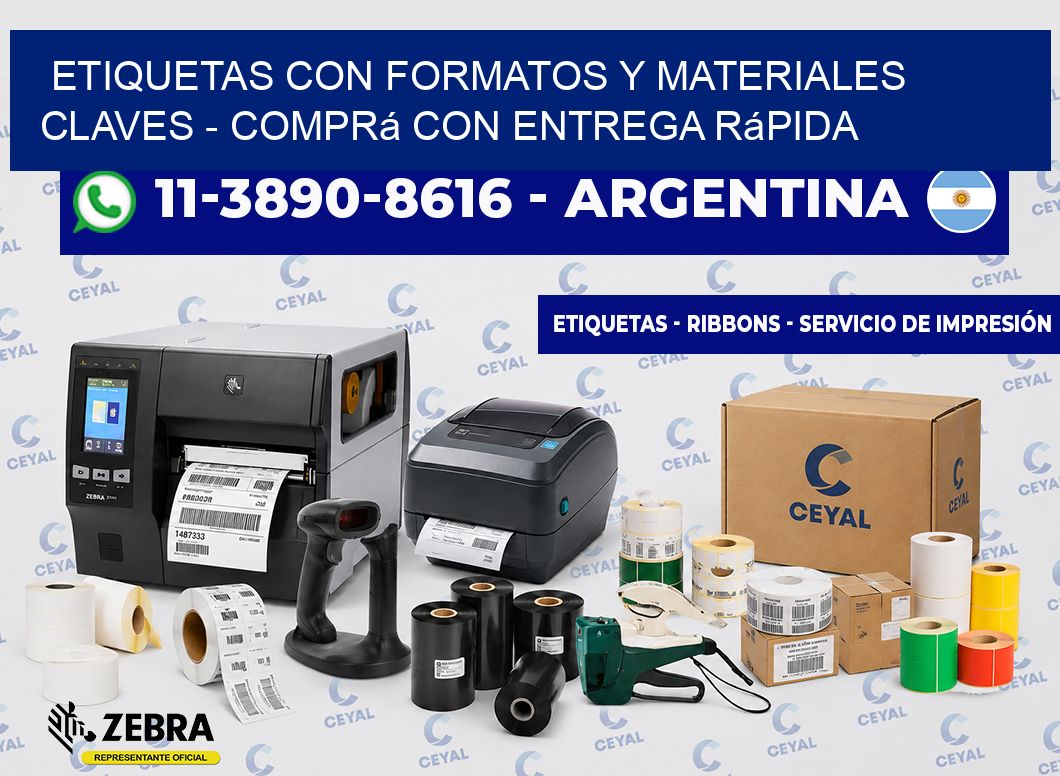 ETIQUETAS CON FORMATOS Y MATERIALES CLAVES - Comprá con entrega rápida