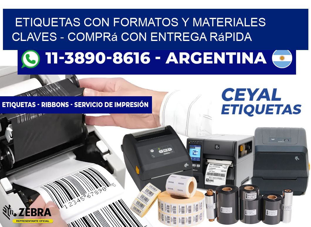ETIQUETAS CON FORMATOS Y MATERIALES CLAVES - Comprá con entrega rápida