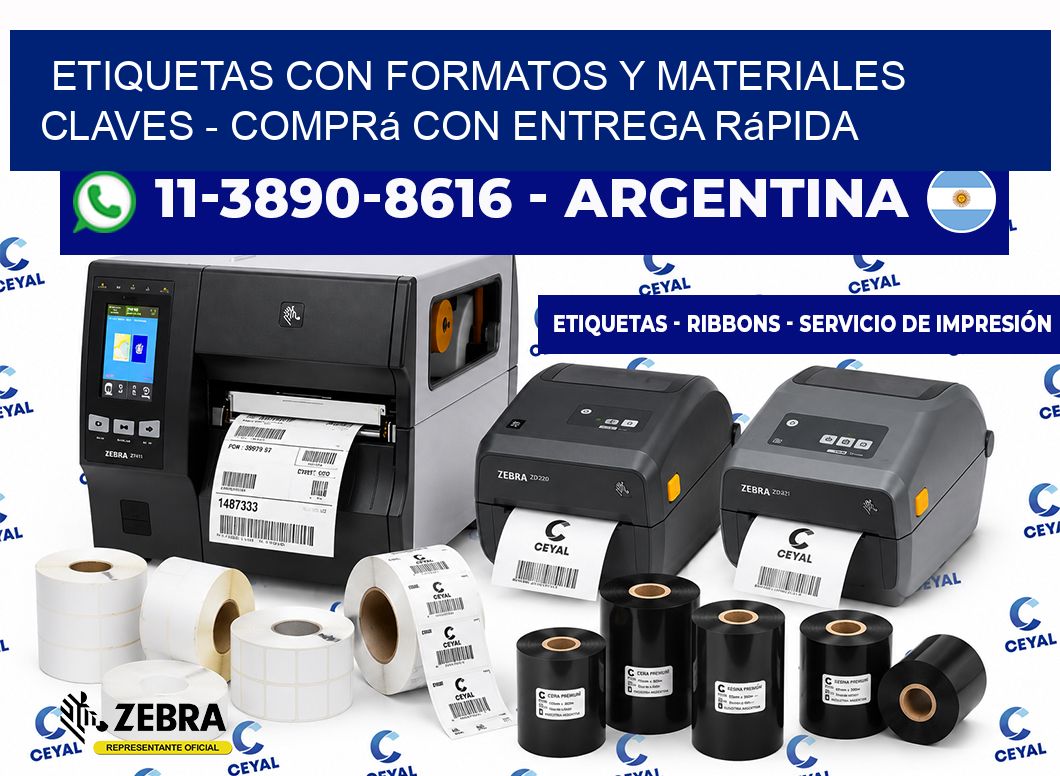 ETIQUETAS CON FORMATOS Y MATERIALES CLAVES - Comprá con entrega rápida