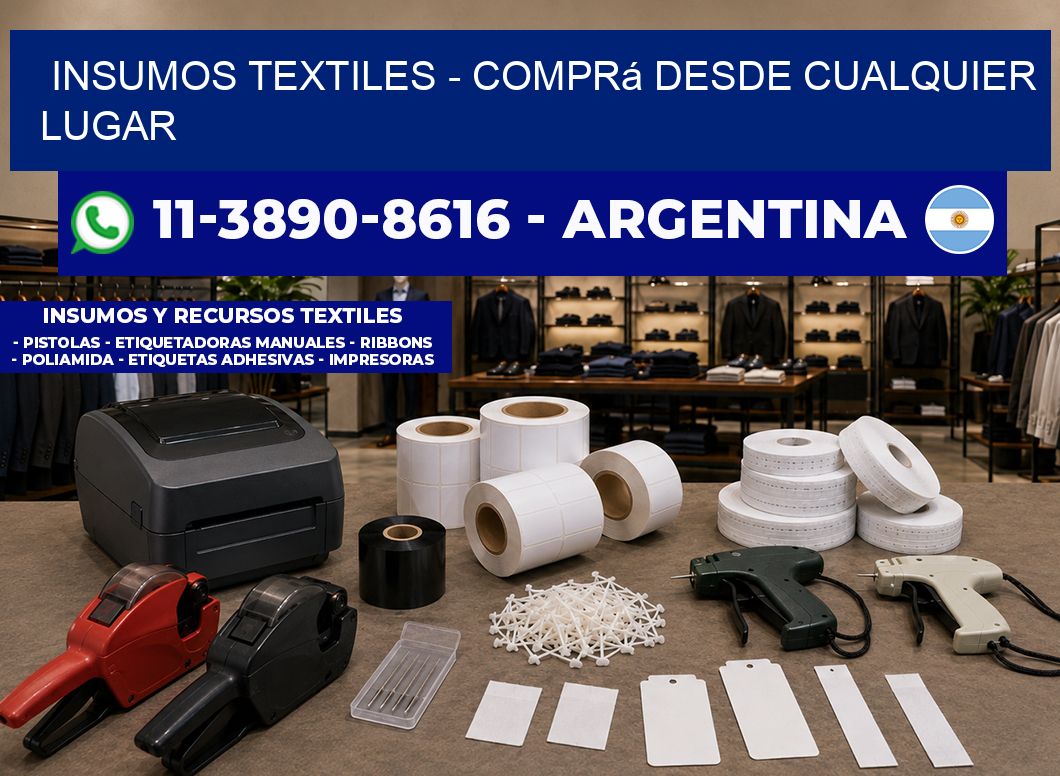 INSUMOS TEXTILES – Comprá desde cualquier lugar