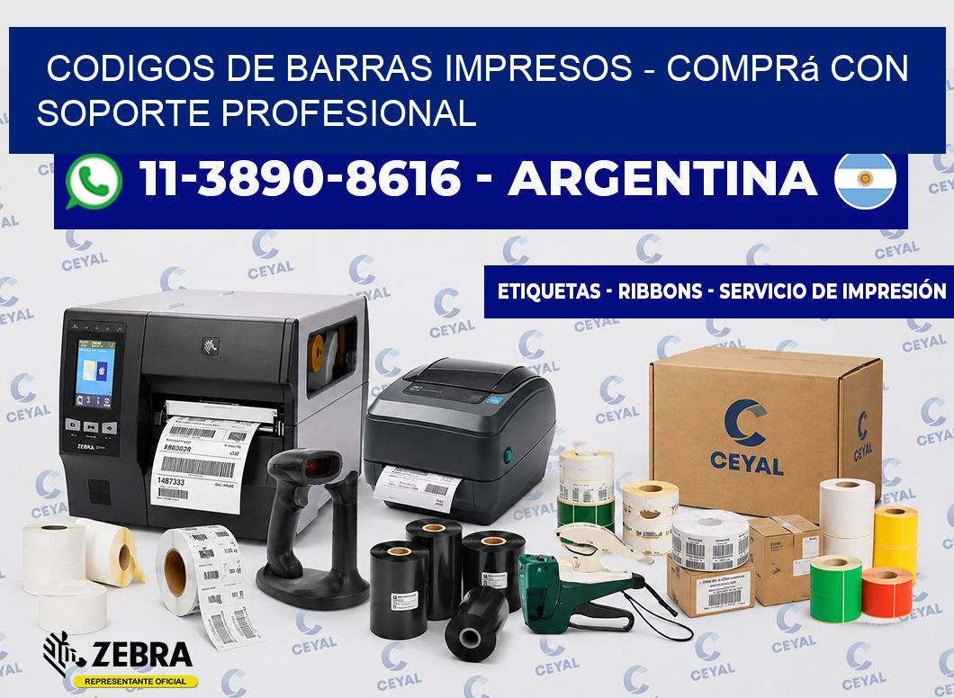 codigos de barras impresos - Comprá con soporte profesional