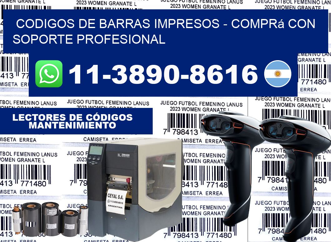 codigos de barras impresos - Comprá con soporte profesional